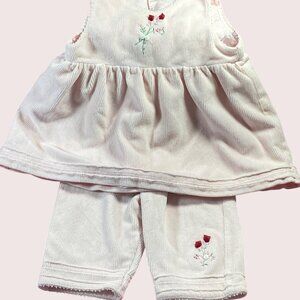 Koala Kid Pink Sleeveless Under Lining Top Elastic Waist Red Floral Girl 6/9M